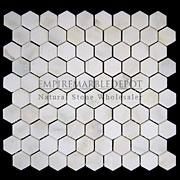 Calacatta Gold Italian Marble 1" Hexagon Mosaic Tile Honed