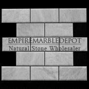 Bianco Carrara Marble 3x6 Subway Tile Beveled Polished White Carrera