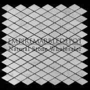 Carrara Marble Italian White Bianco Carrera Diamond Mosaic Tile Polished