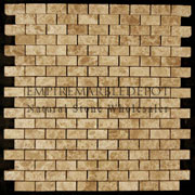 Light Emperador Marble Mini Brick Mosaic Tile Polished