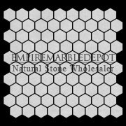 Statuary Crystal Marble 1" Hexagon Mosaic Tile Polished White Statuario