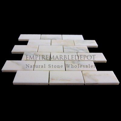 Calacatta Gold Italian Marble 2x4 Mosaic Honed