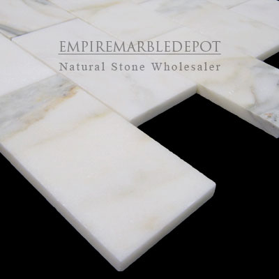 Calacatta Gold Italian Marble 3x6 Mosaic Honed