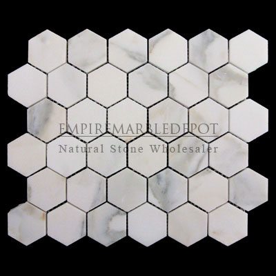 Calacatta Gold Italian Marble 2x4 Mosaic Honed