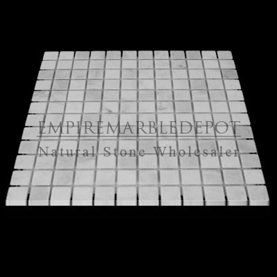 Carrara Marble Italian White Bianco Carrera 1x1 Mosaic Tumbled