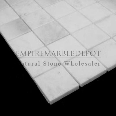 Carrara Marble Italian White Bianco Carrera 2x2 Mosaic Honed