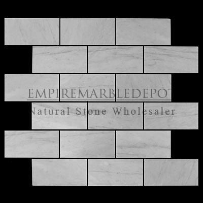 Carrara Marble Italian White Bianco Carrera 2x4 Mosaic Honed