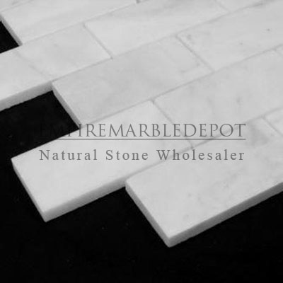 Carrara Marble Italian White Bianco Carrera 2x4 Mosaic Honed