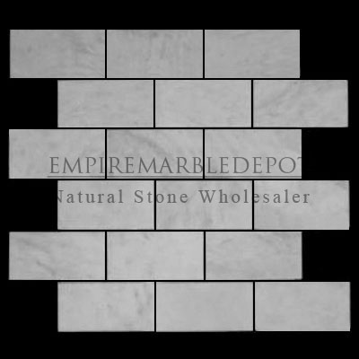 Carrara Marble Italian White Bianco Carrera 2x4 Mosaic Polished