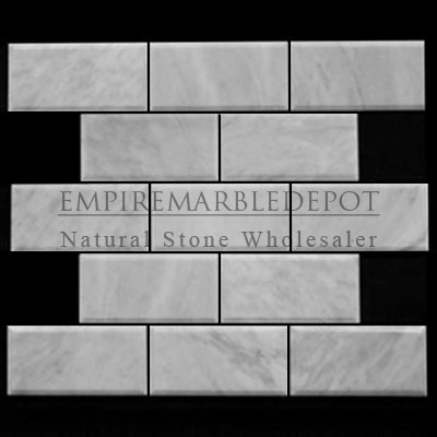 Carrara Marble Italian White Bianco Carrera 3x6 Marble Subway Tile Honed