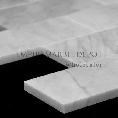 Carrara Marble Italian White Bianco Carrera 3x6 Marble Subway Tile Honed
