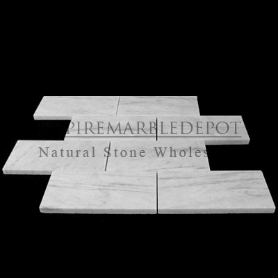 Carrara Marble Italian White Bianco Carrera 6x12 Marble Subway Tile Honed