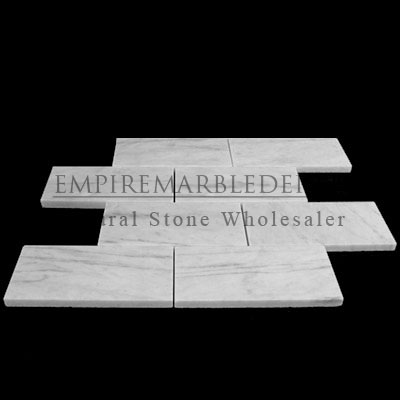 Carrara Marble Italian White Bianco Carrera 6x12 Marble Subway Tile Polished