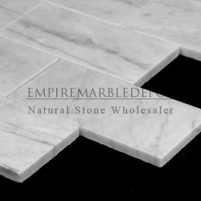 Carrara Marble Italian White Bianco Carrera 6x12 Marble Subway Tile Polished