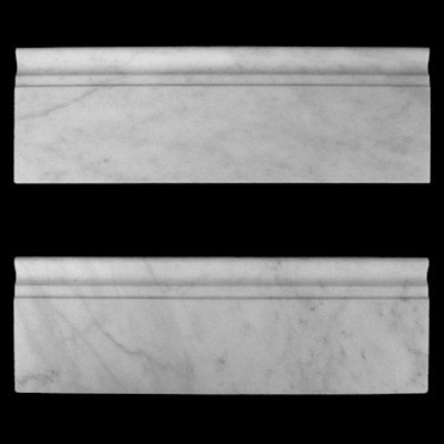 Carrara Marble Italian White Bianco Carrera Crown Molding Honed