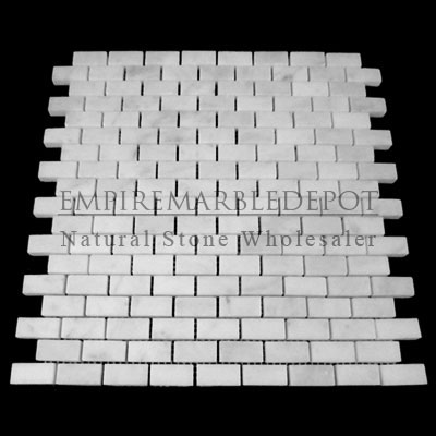 Carrara Marble Italian White Bianco Carrera Herringbone Mosaic Tile Honed