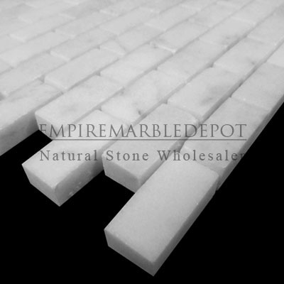 Carrara Marble Italian White Bianco Carrera Herringbone Mosaic Tile Honed