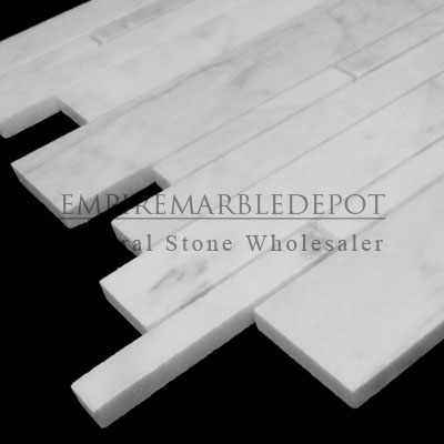 Carrara Marble Italian White Bianco Carrera Herringbone Mosaic Tile Honed