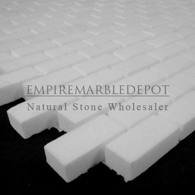 Bianco Dolomiti Marble Italian White Dolomite Herringbone Mosaic Tile Polished