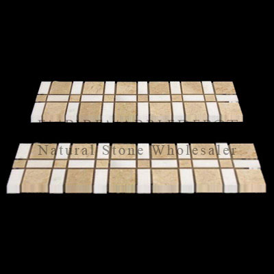 Crema Marfil Marble Herringbone Mosaic Tile Polished