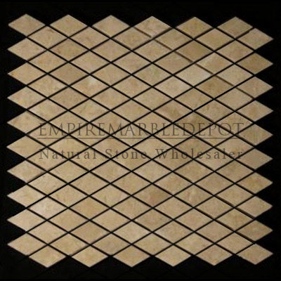 Crema Marfil Marble Diamond Mosaic Tile Polished