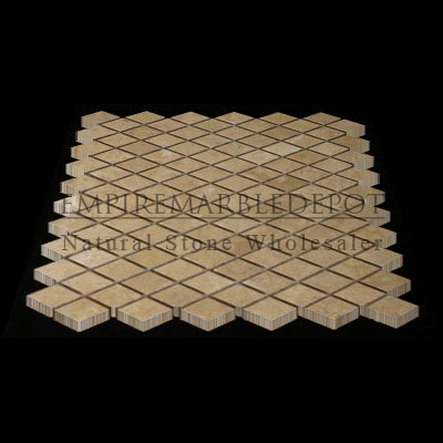 Crema Marfil Marble Diamond Mosaic Tile Polished