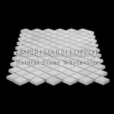 Statuary Crystal Marble Italian White Statuario Diamond Mosaic Tile Polished